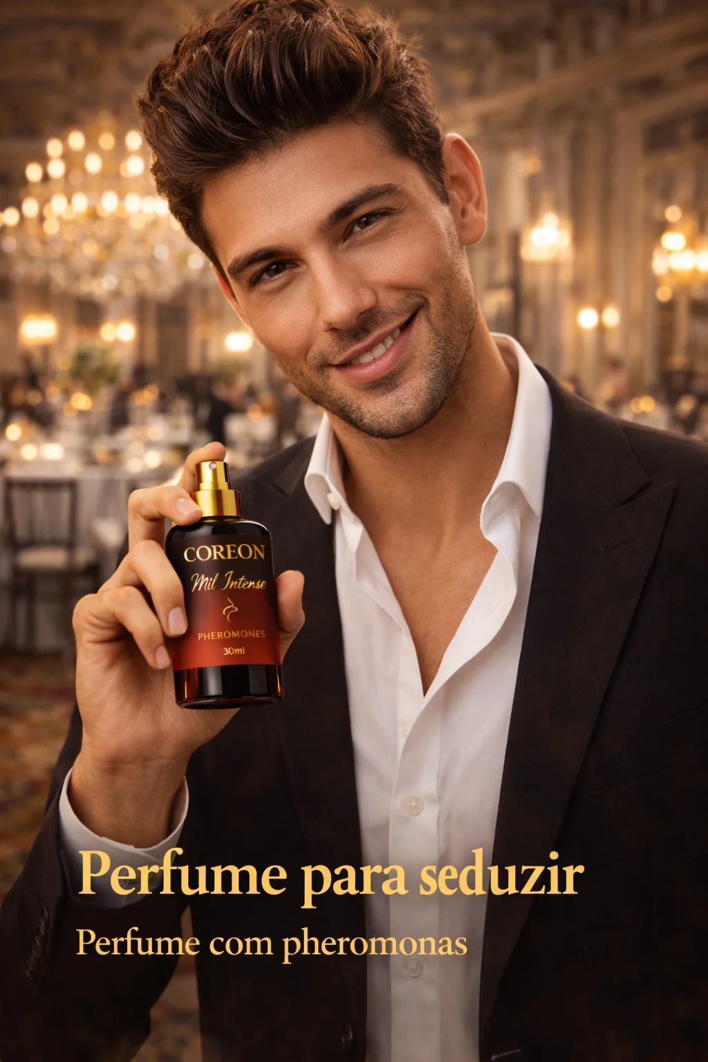 Casal envolvido pela fragrância Coreon Mil Intense